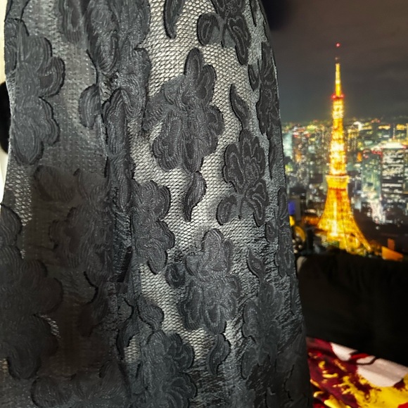 Topshop Black Blazer Sheer with Rose Print - Picture 4 of 5